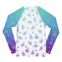 Peacock Henna Kids' Rash Guard – Elegance Meets Sun Protection - Cultr. by Created for Culture asianowned aapimarketplace asianownedkids asianownedkidsproducts asianownedbrands