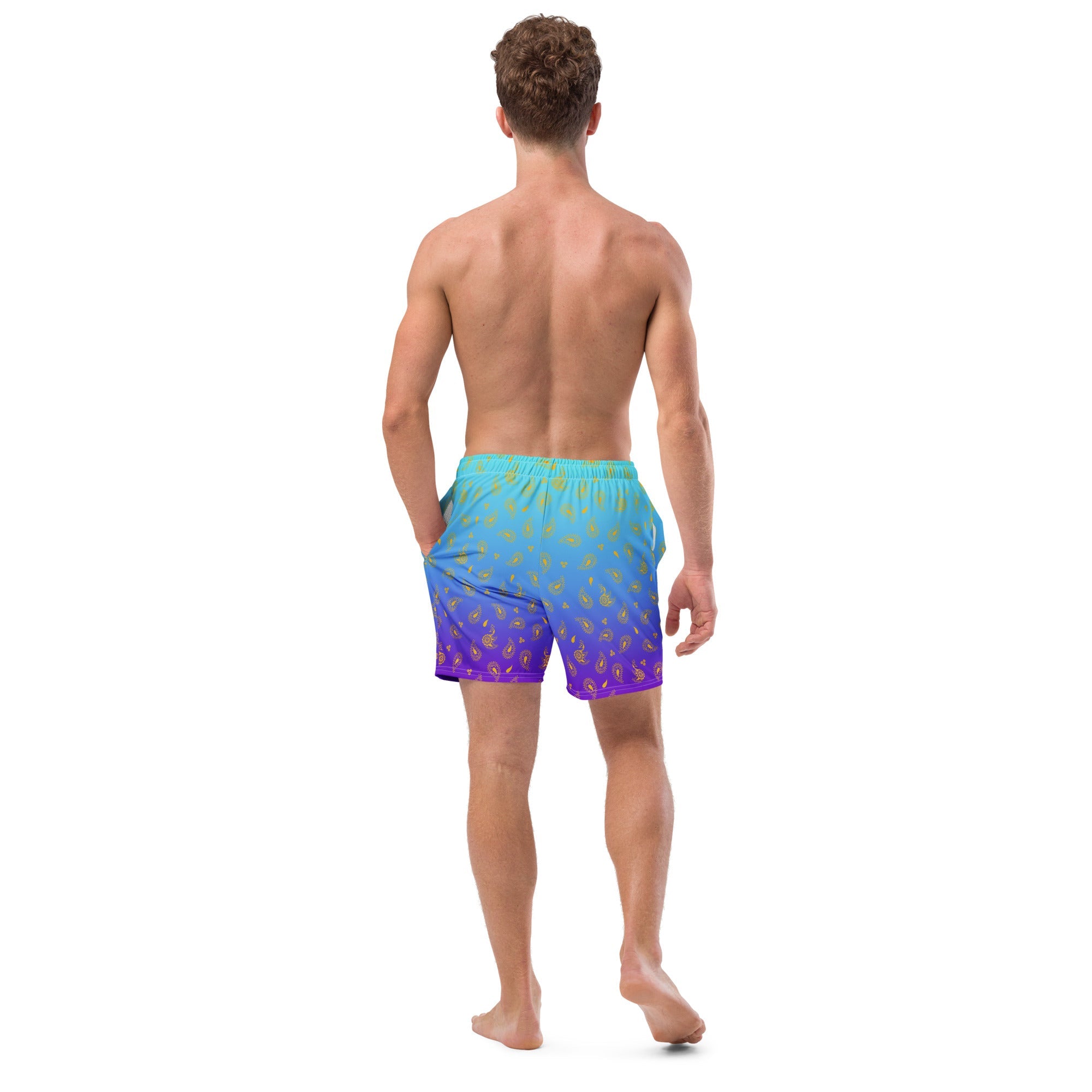 Peacock Henna Swim Trunks - Regal Design Meets All - Day Comfort - Cultr. by Created for Culture asianowned aapimarketplace asianownedkids asianownedkidsproducts asianownedbrands