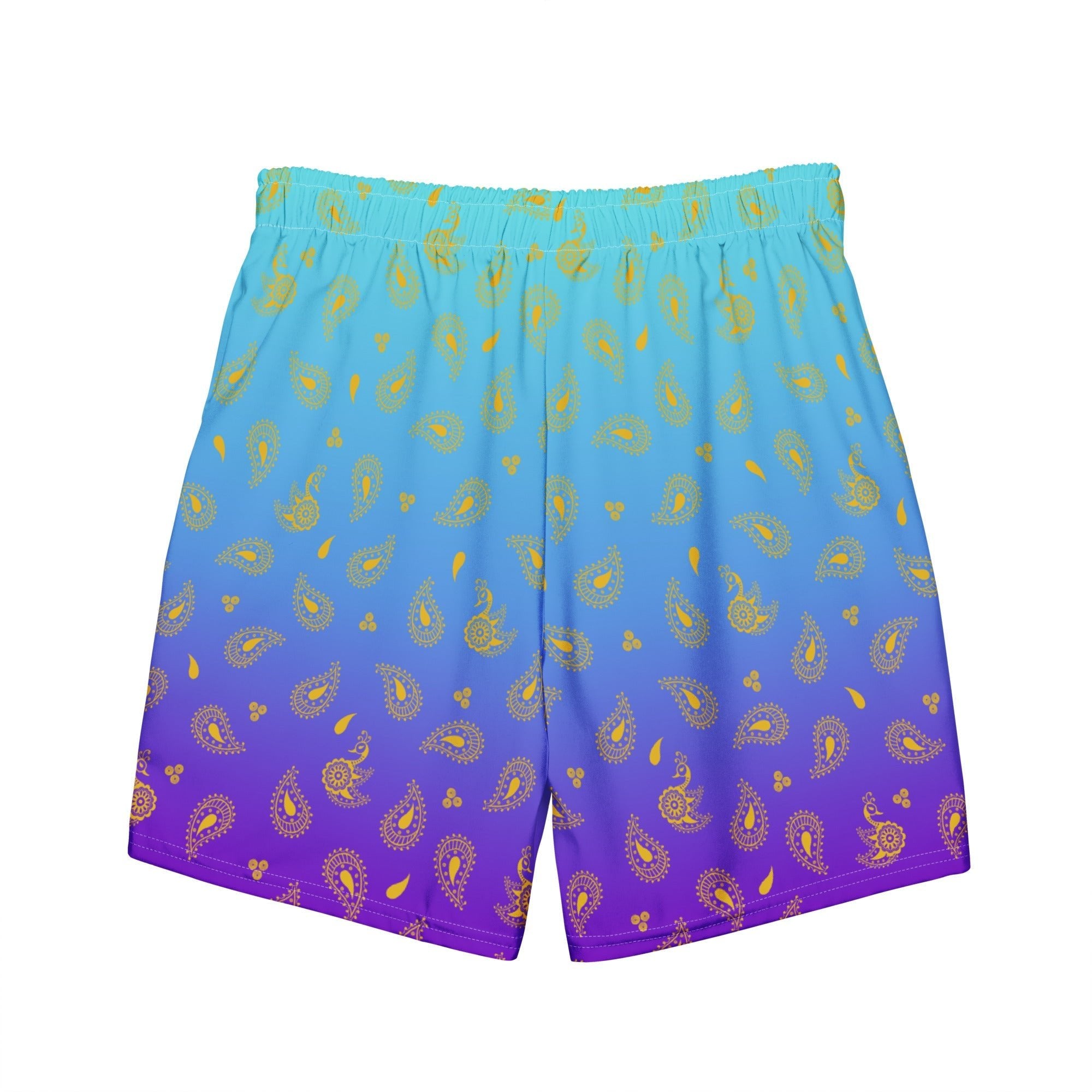 Peacock Henna Swim Trunks - Regal Design Meets All - Day Comfort - Cultr. by Created for Culture asianowned aapimarketplace asianownedkids asianownedkidsproducts asianownedbrands