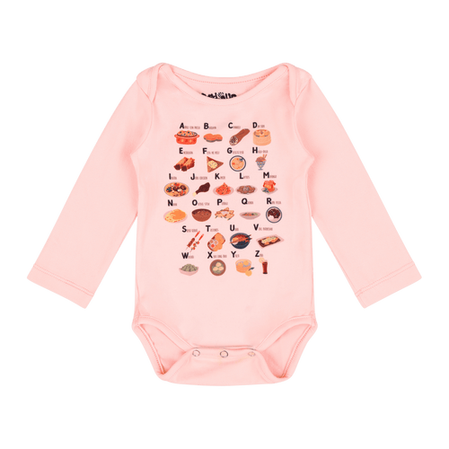Alphabet Long Sleeve Baby Bodysuit | Multicultural Kids Wear