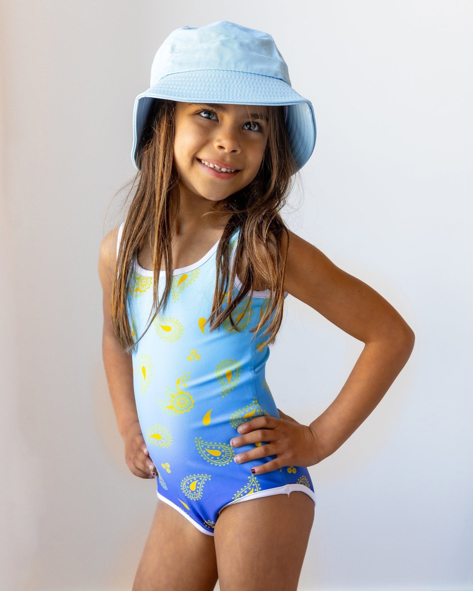 Peacock Henna Girls' Swimsuit – Graceful, Bold, and Made to Move