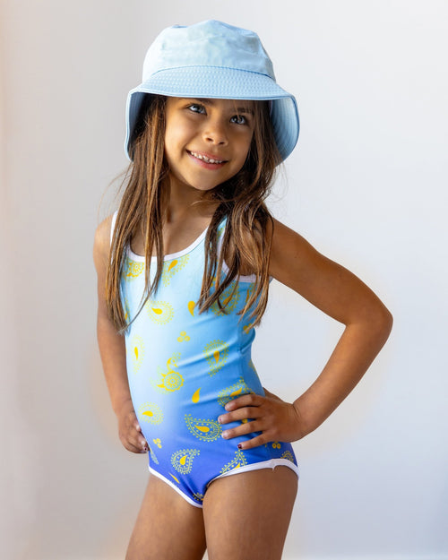 Peacock Henna Girls' Swimsuit – Graceful, Bold, and Made to Move - Cultr. by Created for Culture asianowned aapimarketplace asianownedkids asianownedkidsproducts asianownedbrands