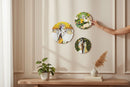 Set of 2 - Round Shape MDF Wall Hanging Decor
