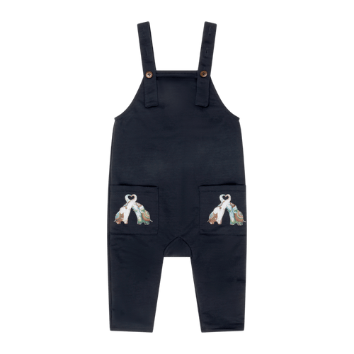Elefante Baby Boy Overalls – Multicultural Print Cotton Overalls