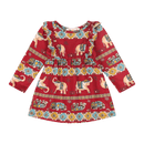 Baby Girls Volant Ruffle Cotton Dress – Cultural Print | Mixed Up Clothing