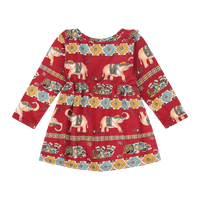 Baby Girls Volant Ruffle Cotton Dress – Cultural Print | Mixed Up Clothing