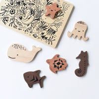 Wooden Tray Puzzle - Ocean Animals - Cultr. by Created for Culture asianowned aapimarketplace asianownedkids asianownedkidsproducts asianownedbrands