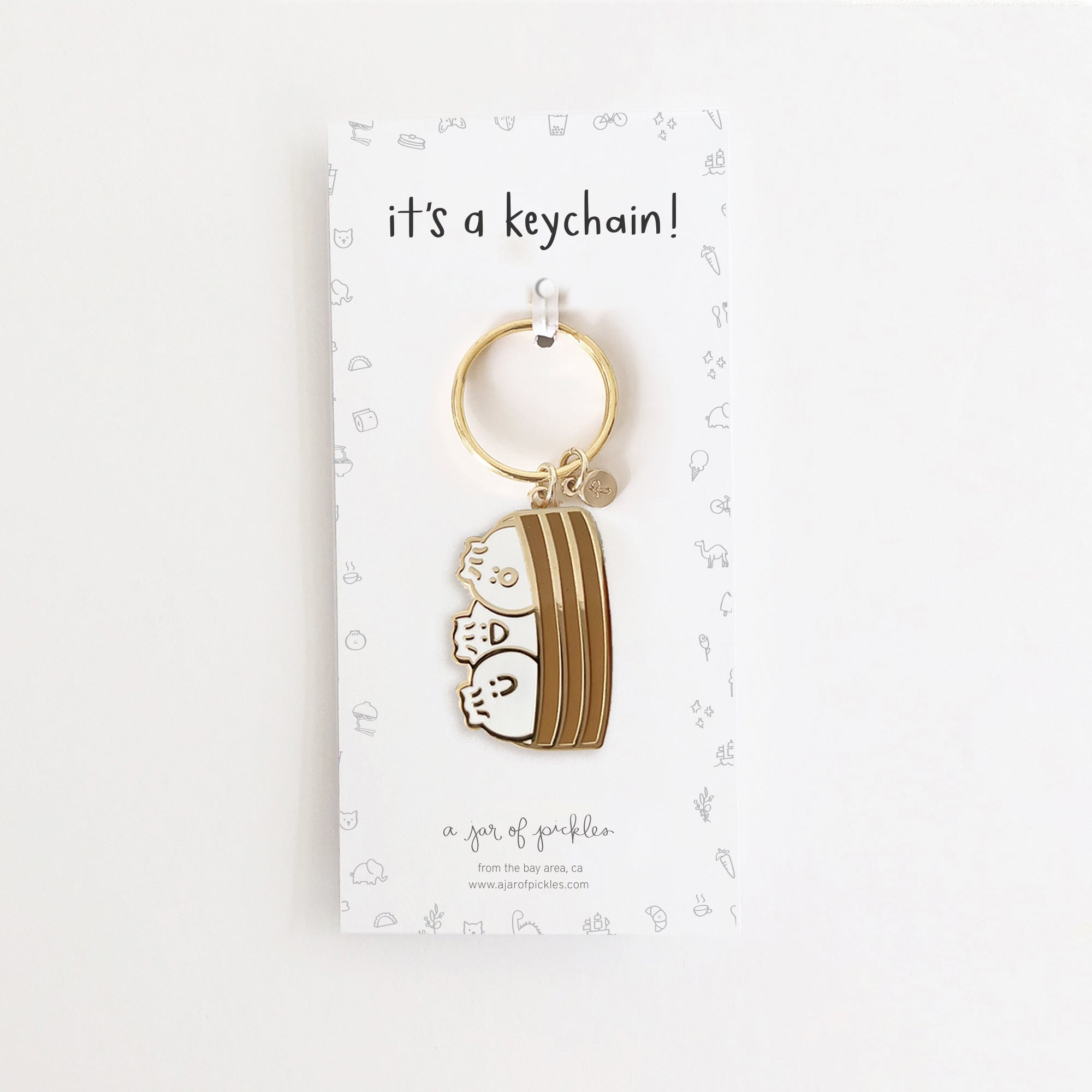 Bao Dumpling Basket Enamel Keychain