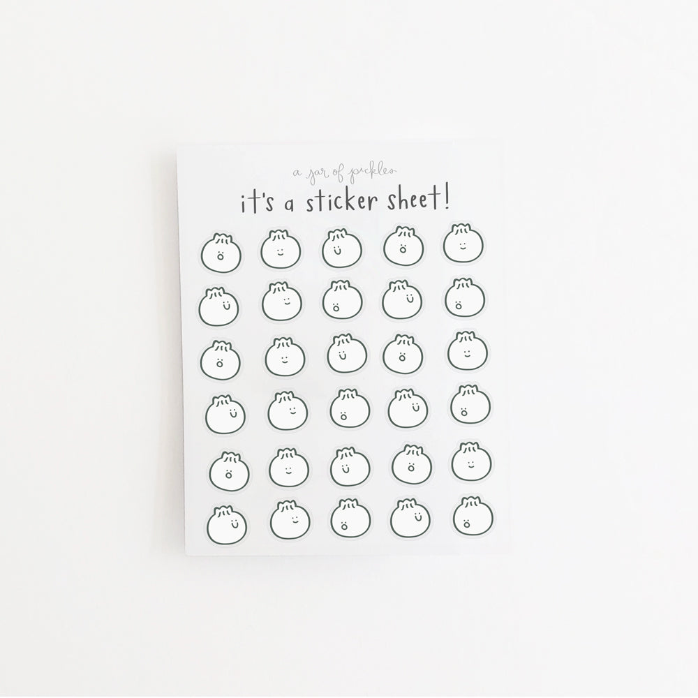 Mini Bao Dumpling Clear Sticker Sheet