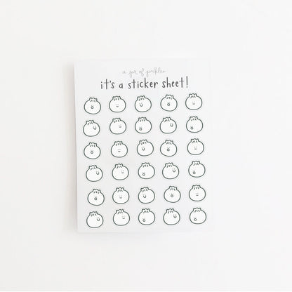 Mini Bao Dumpling Clear Sticker Sheet