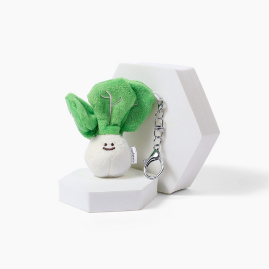 Mini Bok Choy Vegetable Bag Charm Plushie Keychain