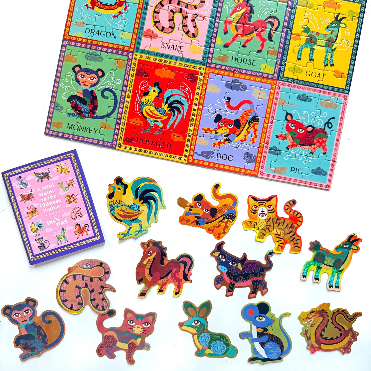 Chinese Zodiac 100-Piece Puzzle + Stickers