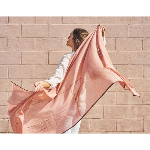 Clay Mist Handwoven Hand Knotted Soft Cotton Scarf In Neutral Color