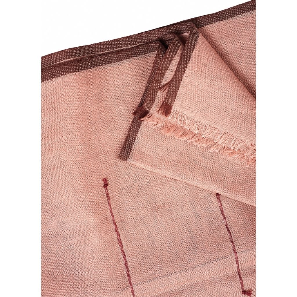 Clay Mist Handwoven Hand Knotted Soft Cotton Scarf In Neutral Color