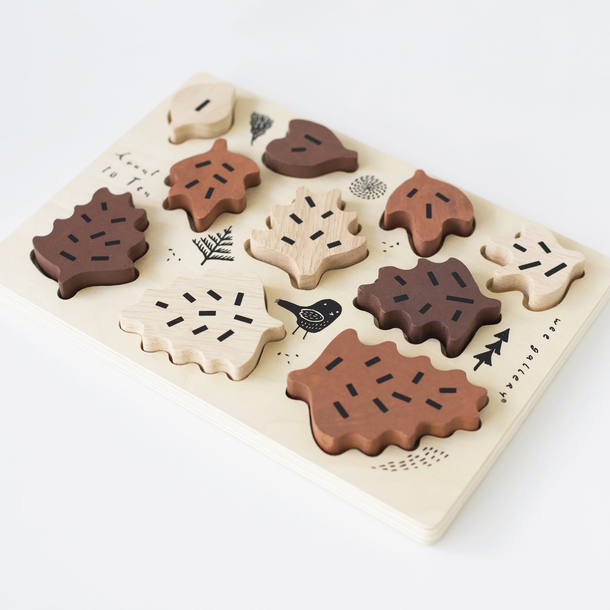 Wooden Tray Puzzle - Count to 10 Leaves - Cultr. by Created for Culture asianowned aapimarketplace asianownedkids asianownedkidsproducts asianownedbrands