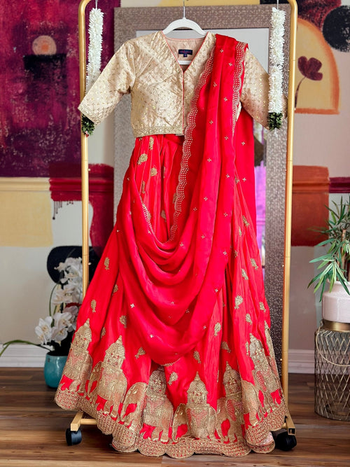 Crimson dream lehenga set