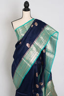 Damini : Silk Mark Certified Organza Banarasi Saree with 36 Size Stitched Blouse