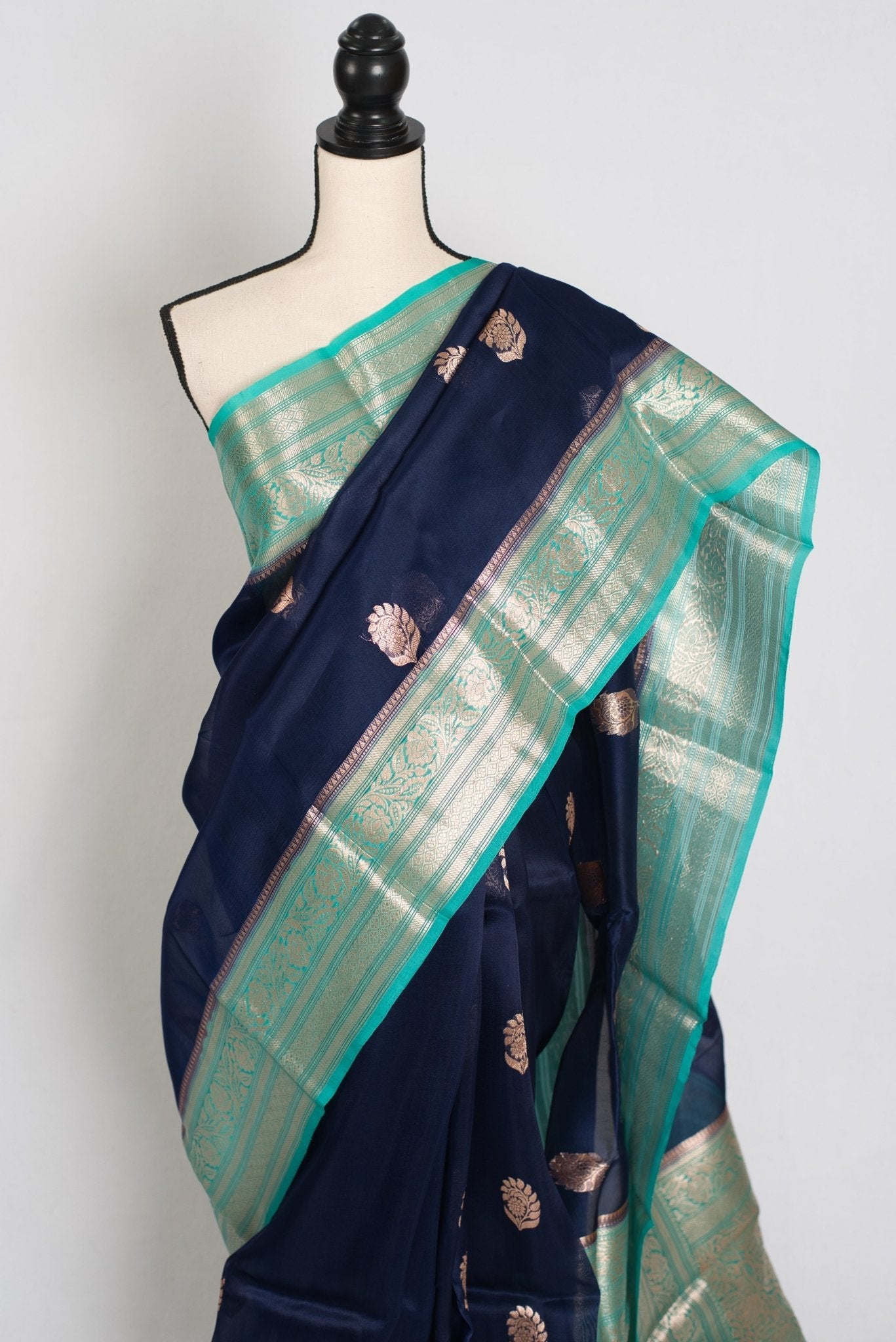Damini : Silk Mark Certified Organza Banarasi Saree with 36 Size Stitched Blouse