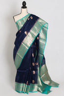 Damini : Silk Mark Certified Organza Banarasi Saree with 36 Size Stitched Blouse