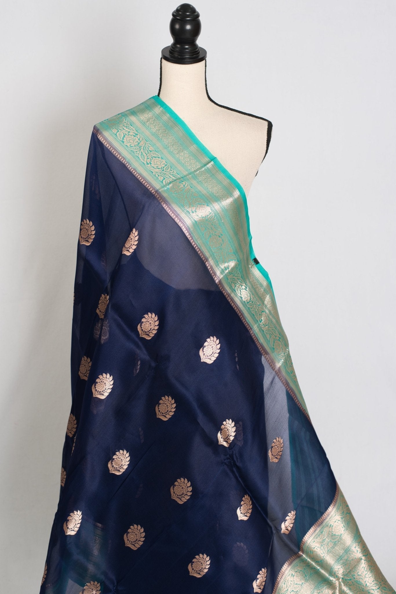Damini : Silk Mark Certified Organza Banarasi Saree with 36 Size Stitched Blouse