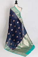 Damini : Silk Mark Certified Organza Banarasi Saree with 36 Size Stitched Blouse