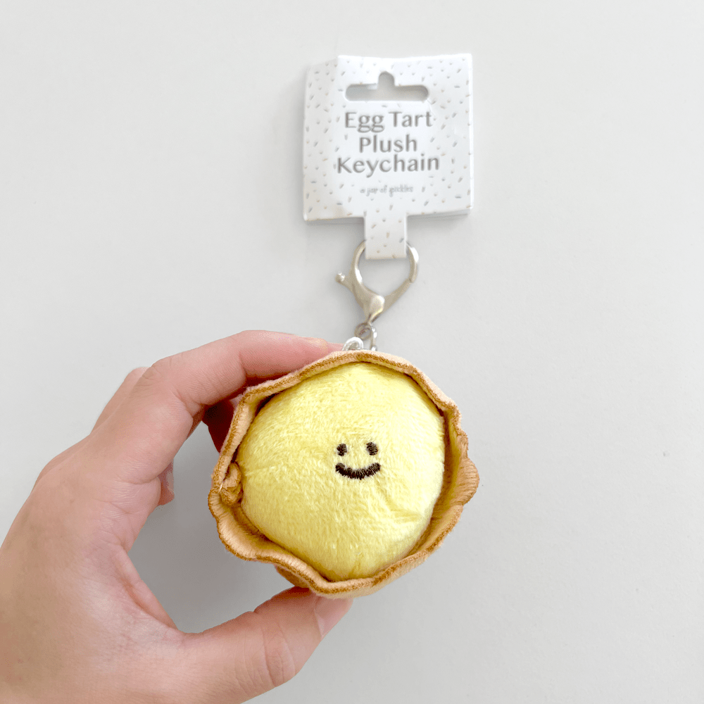 Mini Dan Tat Egg Tart Bag Charm Plushie Keychain