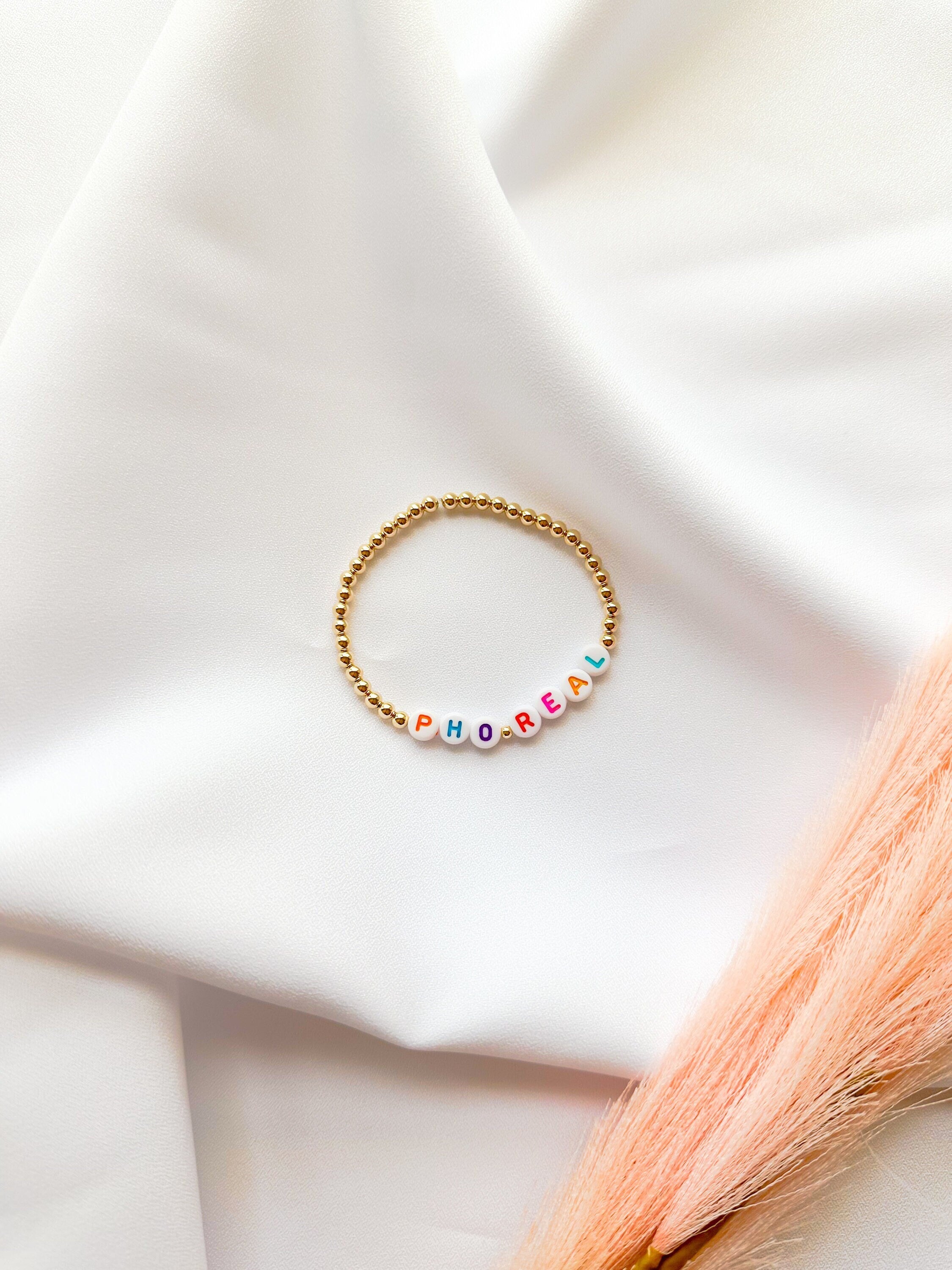 THE PHO REAL | 14k Gold-Filled Vietnamese Word Beaded Bracelet