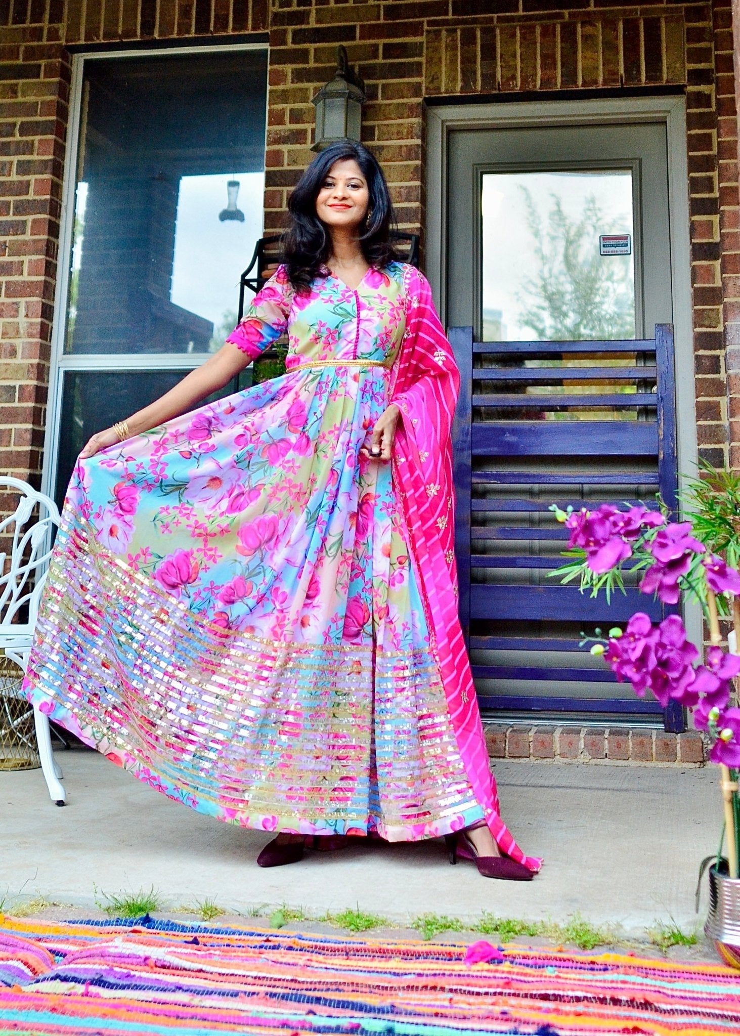 Floral burst gown