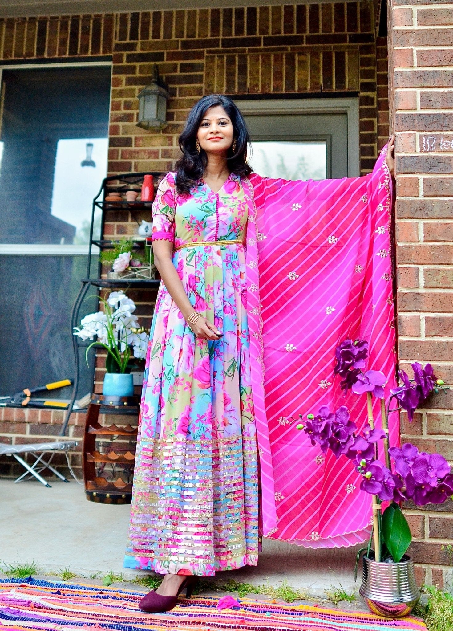 Floral burst gown