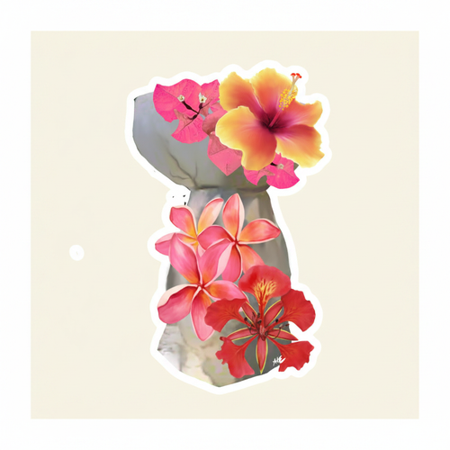 Floral Latte Stone Sticker Hero