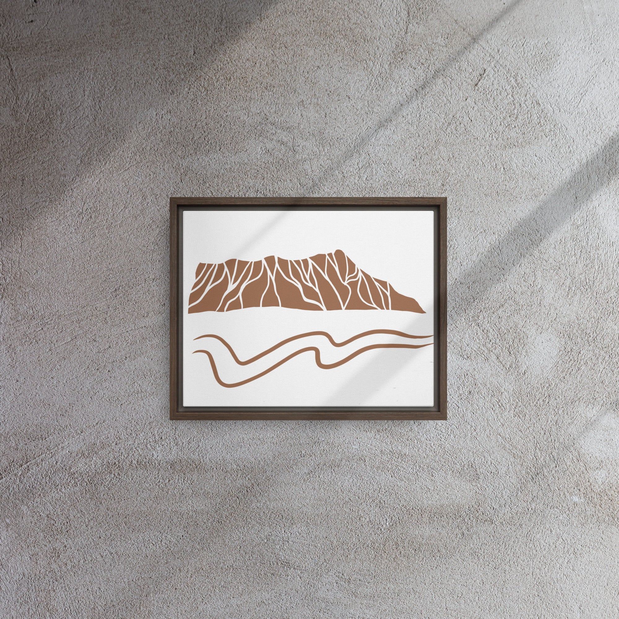 Minimalist Diamond Head Crater Framed Canvas