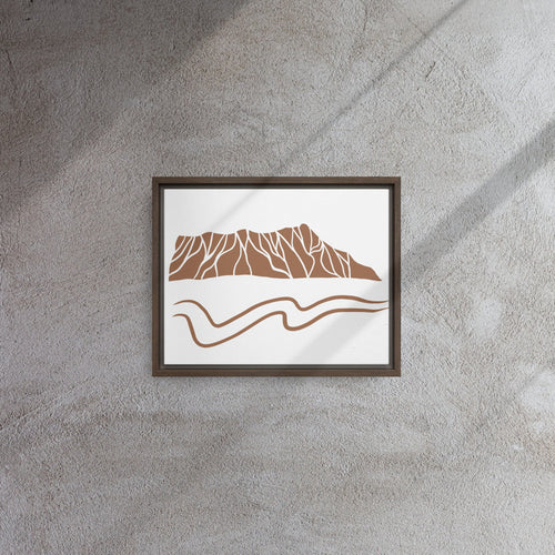 Minimalist Diamond Head Crater Framed Canvas