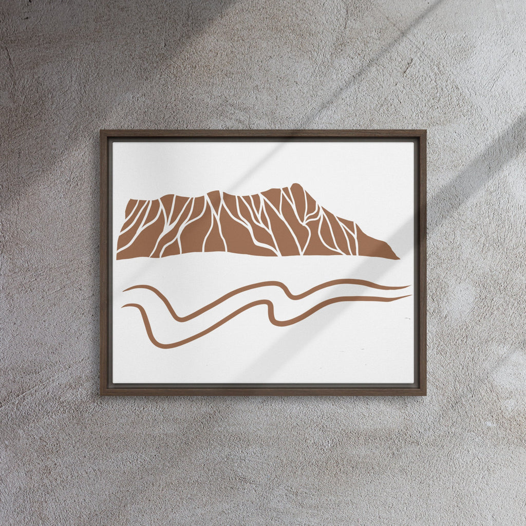 Minimalist Diamond Head Crater Framed Canvas