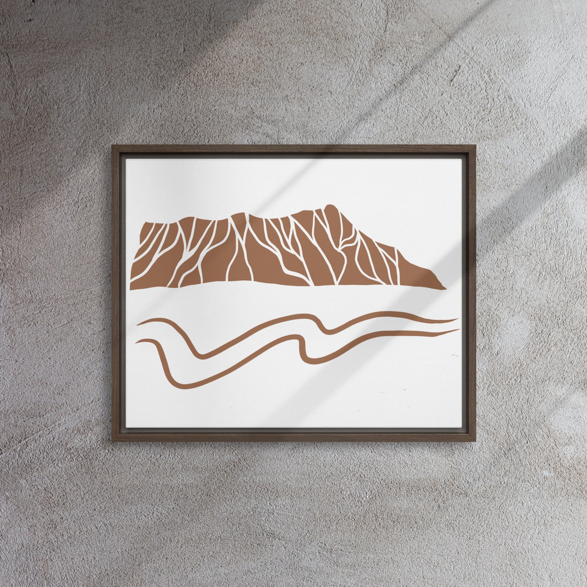 Minimalist Diamond Head Crater Framed Canvas