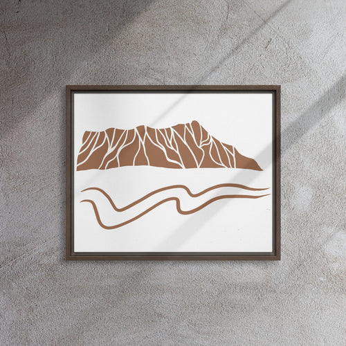 Minimalist Diamond Head Crater Framed Canvas