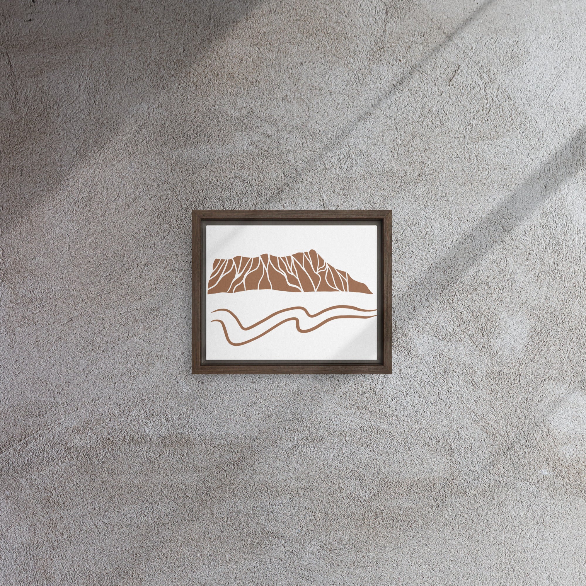Minimalist Diamond Head Crater Framed Canvas