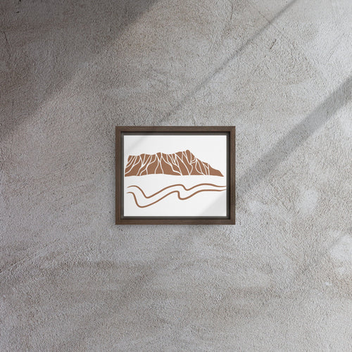 Minimalist Diamond Head Crater Framed Canvas
