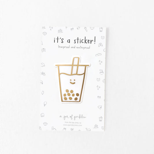 Boba Gold Foil Vinyl Sticker