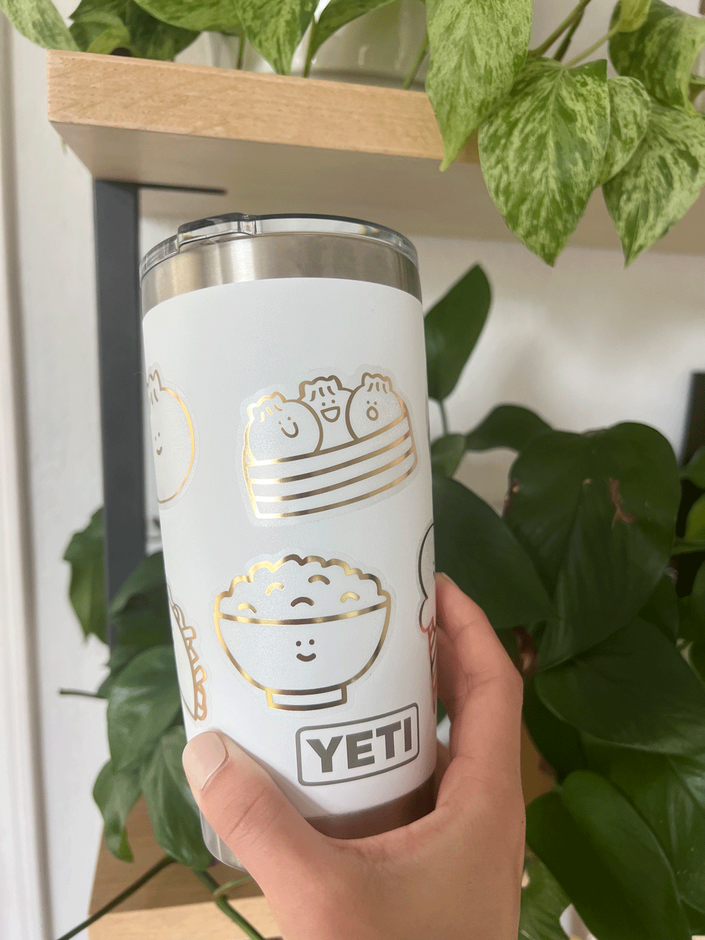 Bao Dumpling Basket Gold Foil Vinyl Sticker - Cultr. by Created for Culture asianowned aapimarketplace asianownedkids asianownedkidsproducts asianownedbrands