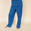 Model wearing Adult Unisex Pajama Pants – Blue Diya