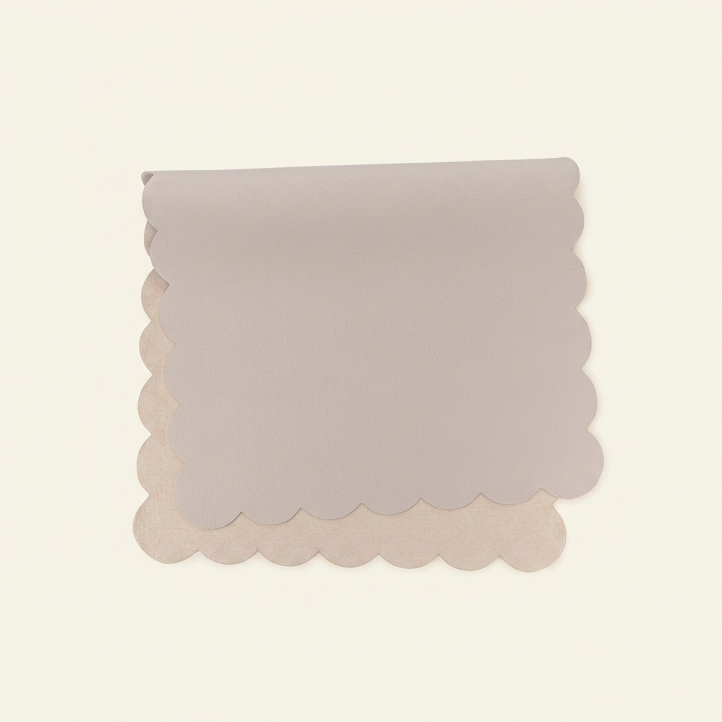 Vegan Leather Changing Mat | Grey Scallop