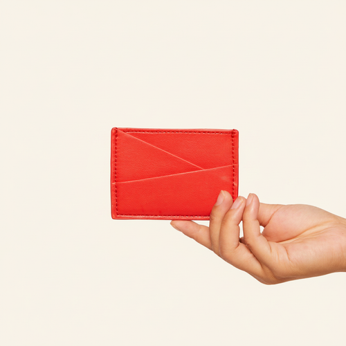 Gala Puzzle Cardholder in Poppy Red by Allégorie