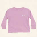 Chị | Older Sister Long Sleeve Shirt (Toddler) on ivory background