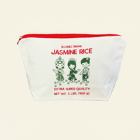 Jasmine Rice Zippered Canvas Pouch