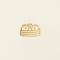 Bao Dumpling Basket Gold Foil Vinyl Sticker