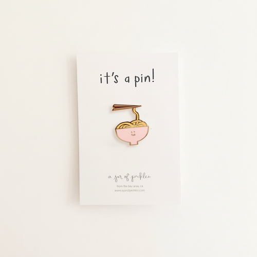 Noodle Bowl Pin on clean warm ivory background with flat ambient light — CULTR editorial product photo