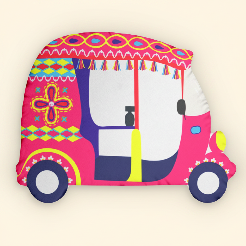 Pink Autos Custom-Shaped Pillow