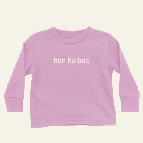 bun bo bae Long Sleeve Shirt (Toddler) on ivory background
