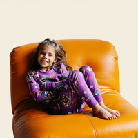 Big Kid Pajama Set – Purple Rangoli