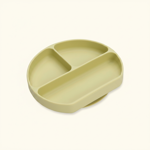 Divided Suction Plate on clean warm ivory background, zero shadows — CULTR editorial product photo